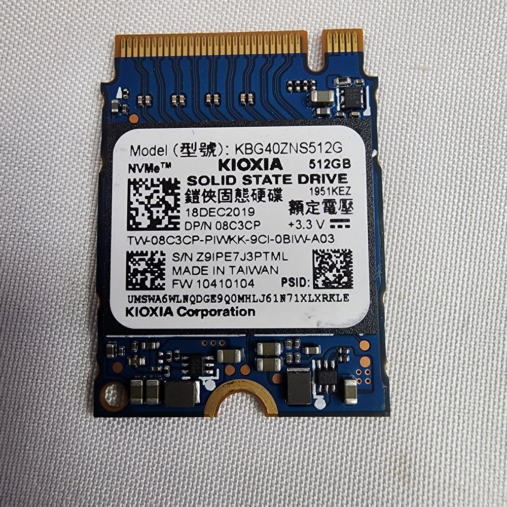 OEM Kioxia 512GB M.2 2230 NVMe SSD KBG40ZNS512G PCIe Gen3 x4